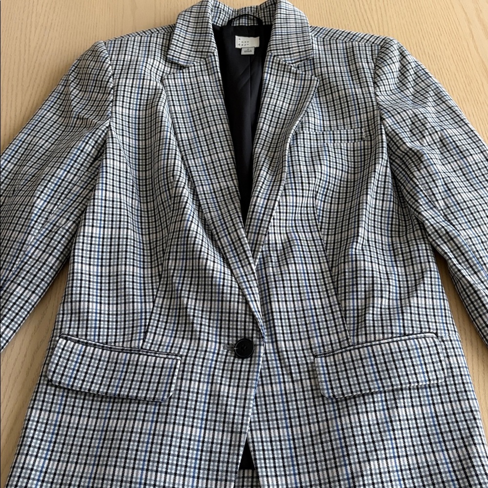 A New Day Black and White Plaid Blazer